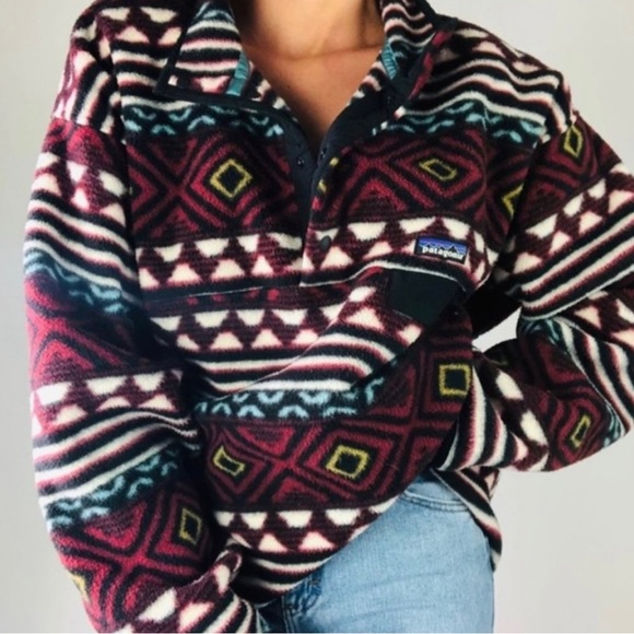 Patagonia Sweaters - Patagonia Fleece Synchilla Snap-T Fleece Pullover Saltillo Cinder Red Large